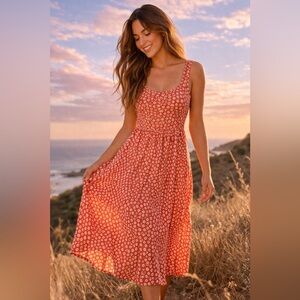 🌼Free People Lorelai Tie Back Floral Midi Dress Size Large NWOT🌼